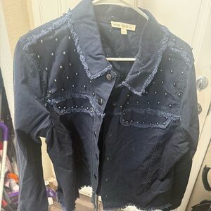 Indigo Thread Co. Women's Navy Button Down Shirt